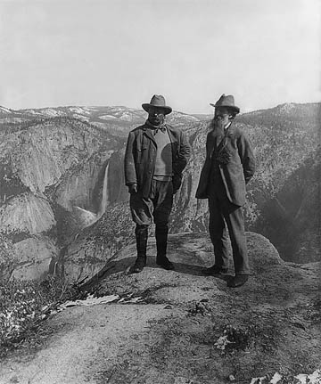 Teddy Roosevelt and John Muir at Yosemite